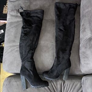Black knee high boots